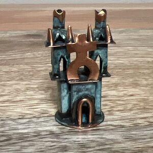 Miniature Decorative Metal
Art Small Hand Crafted
Copper Church Sculpture